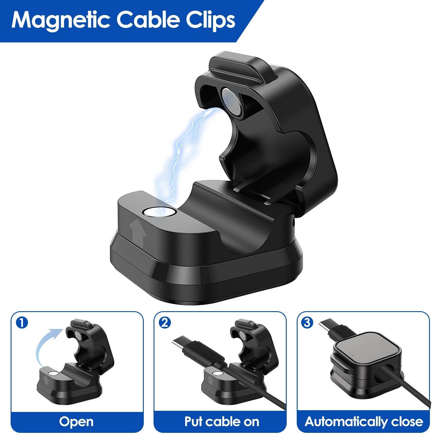 Magnetic Cable Organizer Clips – 6 Pack - Image 2